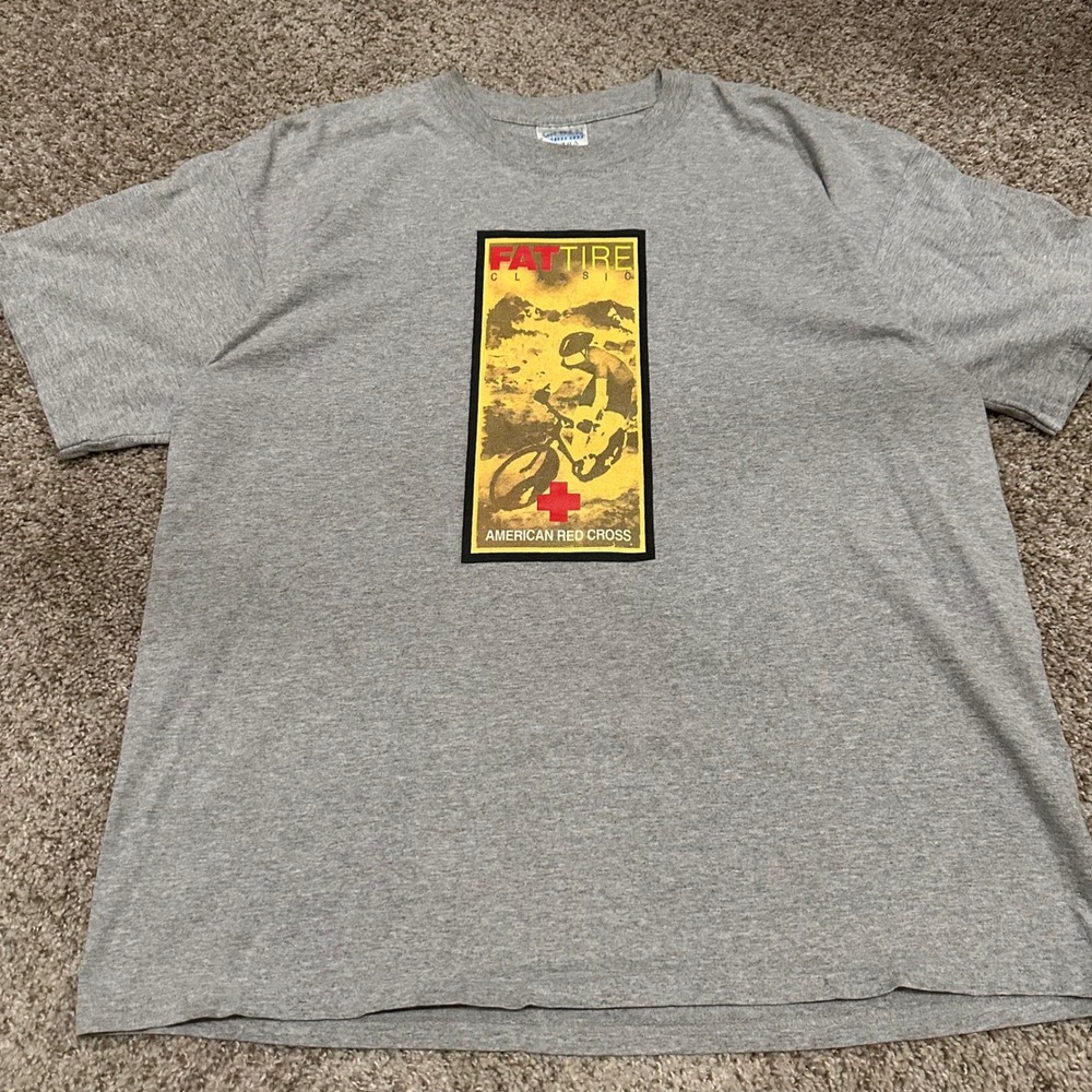 Vintage Gildan Mens Fat Tire Classic T-Shirt XL Gray Preowned Mountain Biking